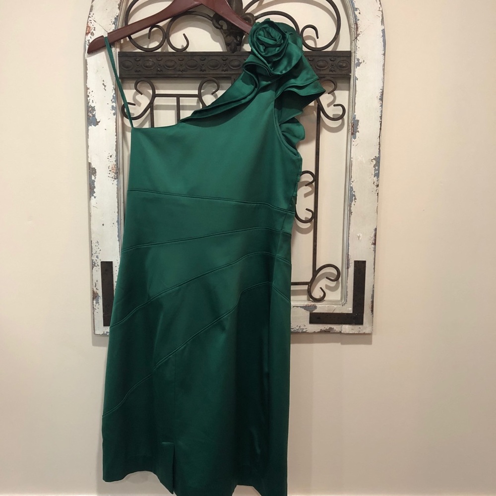 Jessica Simpson One-Shoulder Rosette Dress Size 14 - Picture 4 of 6